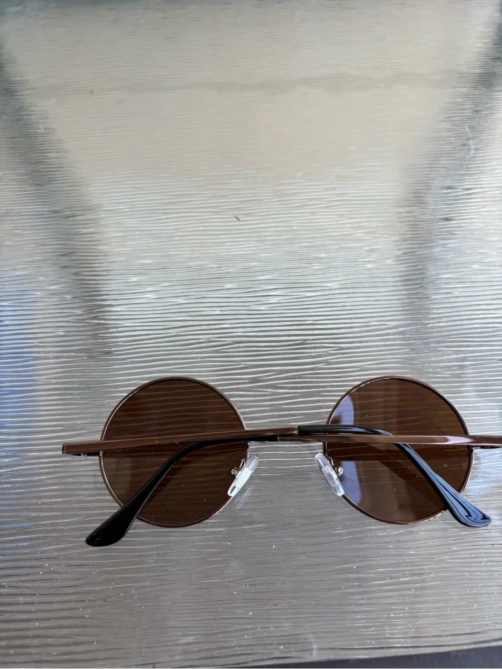 Men's John Lennon Round Metal Frame Sunglasses - Brown Lenses